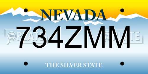 734ZMM Nevada License Plate