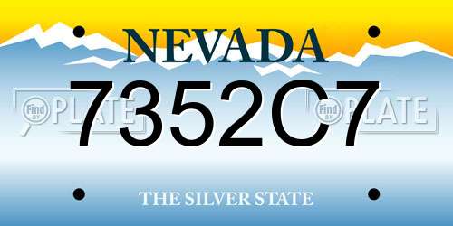 7352C7 Nevada License Plate