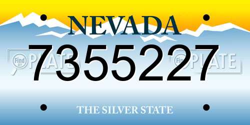 7355227 Nevada License Plate