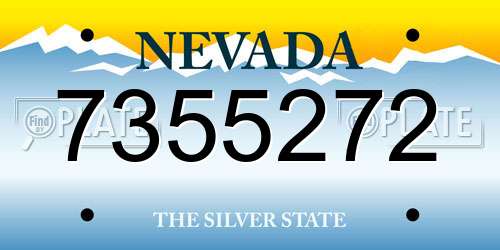7355272 Nevada License Plate