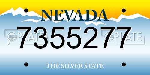7355277 Nevada License Plate