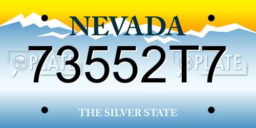 73552T7 Nevada License Plate