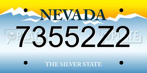73552Z2 Nevada License Plate