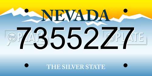 73552Z7 Nevada License Plate