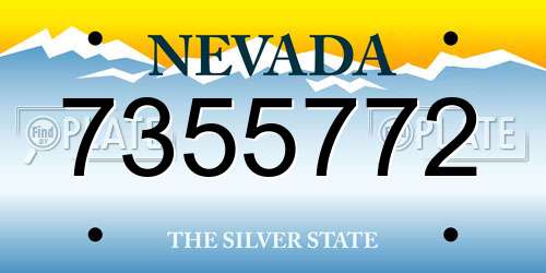 7355772 Nevada License Plate