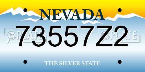 73557Z2 Nevada License Plate