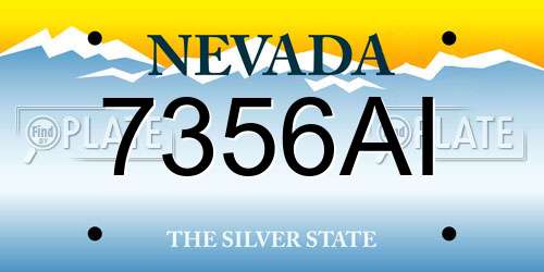 7356AI Nevada License Plate