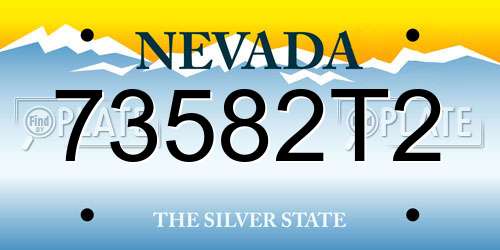 73582T2 Nevada License Plate