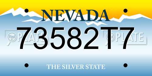 73582T7 Nevada License Plate