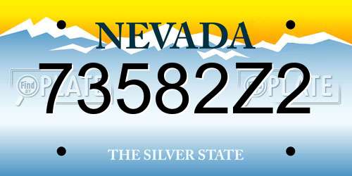 73582Z2 Nevada License Plate
