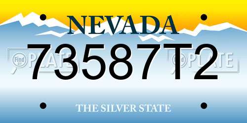 73587T2 Nevada License Plate