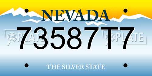 73587T7 Nevada License Plate