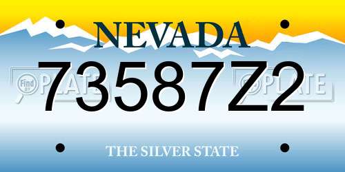 73587Z2 Nevada License Plate