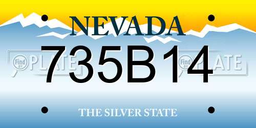 735B14 Nevada License Plate