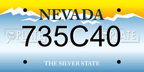 735C40 Nevada License Plate