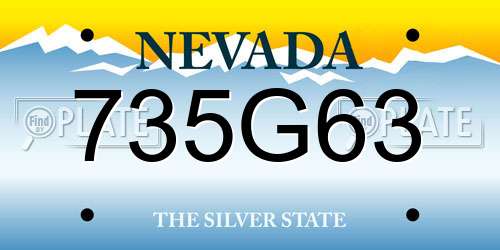 735G63 Nevada License Plate