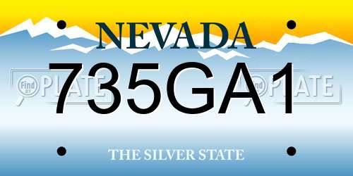 735GA1 Nevada License Plate