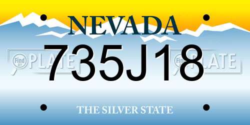 735J18 Nevada License Plate