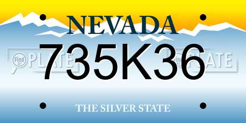 735K36 Nevada License Plate