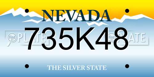 735K48 Nevada License Plate