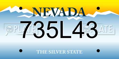 735L43 Nevada License Plate