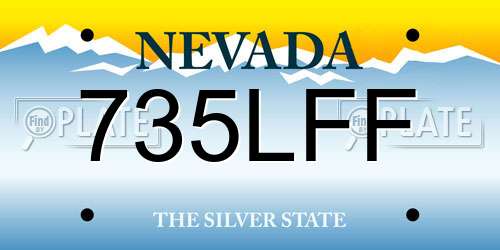735LFF Nevada License Plate