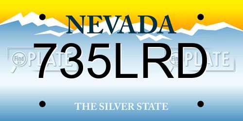 735LRD Nevada License Plate