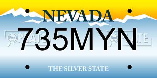 735MYN Nevada License Plate