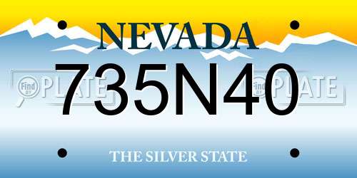 735N40 Nevada License Plate