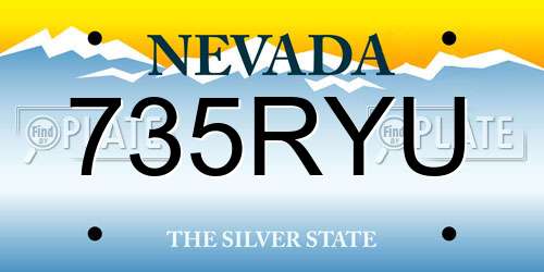 735RYU Nevada License Plate