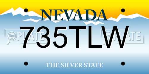 735TLW Nevada License Plate