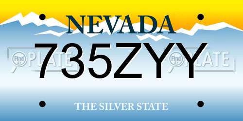735ZYY Nevada License Plate