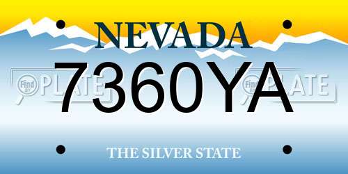 7360YA Nevada License Plate