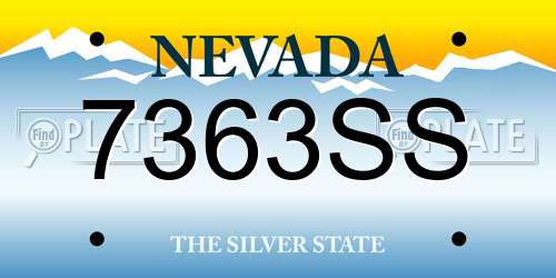 7363SS Nevada License Plate