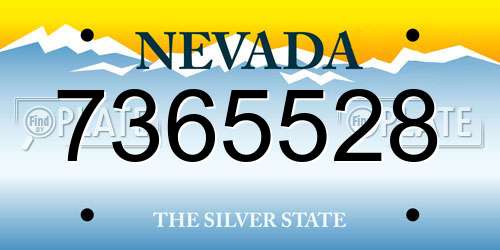 7365528 Nevada License Plate