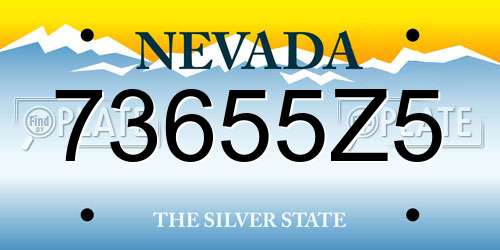 73655Z5 Nevada License Plate