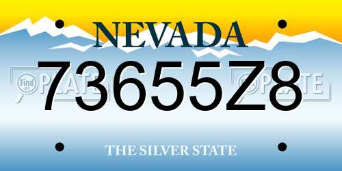 73655Z8 Nevada License Plate