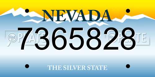 7365828 Nevada License Plate