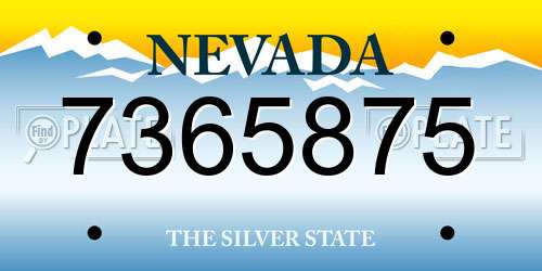 7365875 Nevada License Plate