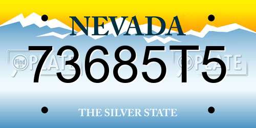 73685T5 Nevada License Plate