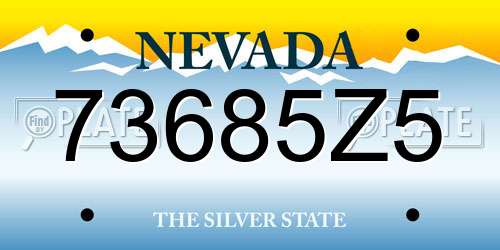 73685Z5 Nevada License Plate