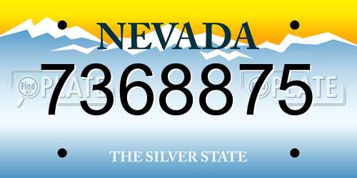 7368875 Nevada License Plate