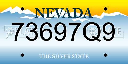 73697Q9 Nevada License Plate