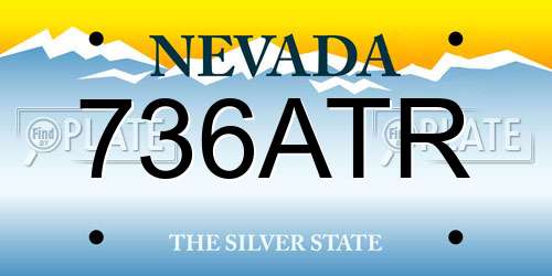 736ATR Nevada License Plate
