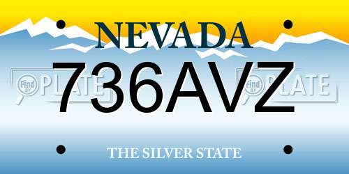 736AVZ Nevada License Plate