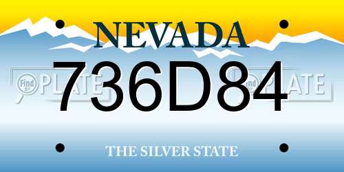 736D84 Nevada License Plate
