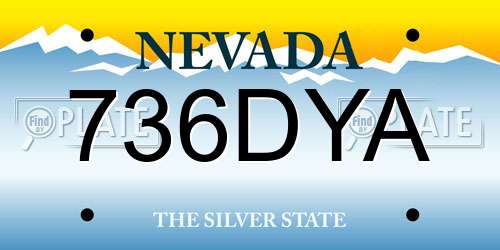736DYA Nevada License Plate