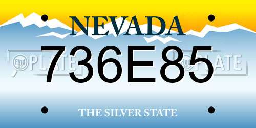 736E85 Nevada License Plate