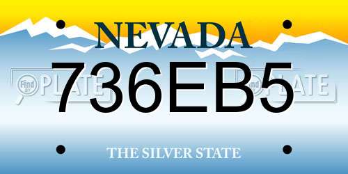736EB5 Nevada License Plate
