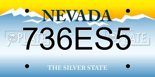 736ES5 Nevada License Plate